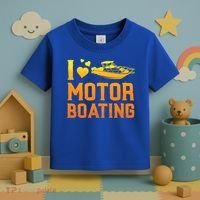 I Love Motor Boating Funny Boater Motor Boating Funny Gift Toddler T-Shirt thumb 3