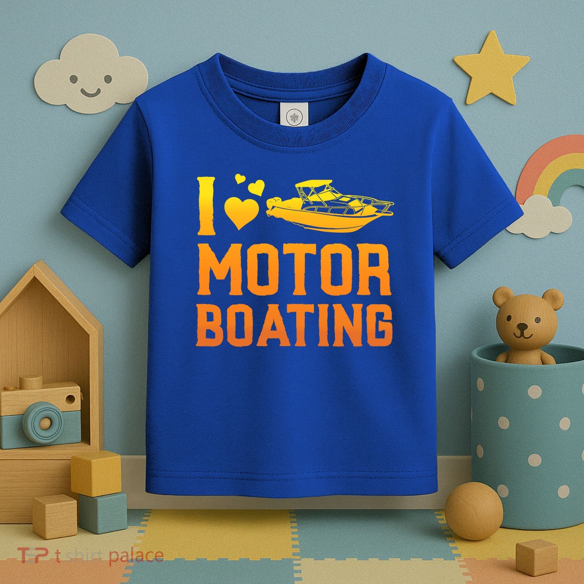 I Love Motor Boating Funny Boater Motor Boating Funny Gift Toddler T-Shirt