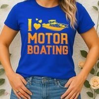 I Love Motor Boating Funny Boater Motor Boating Funny Gift Women's T-Shirt thumb 2