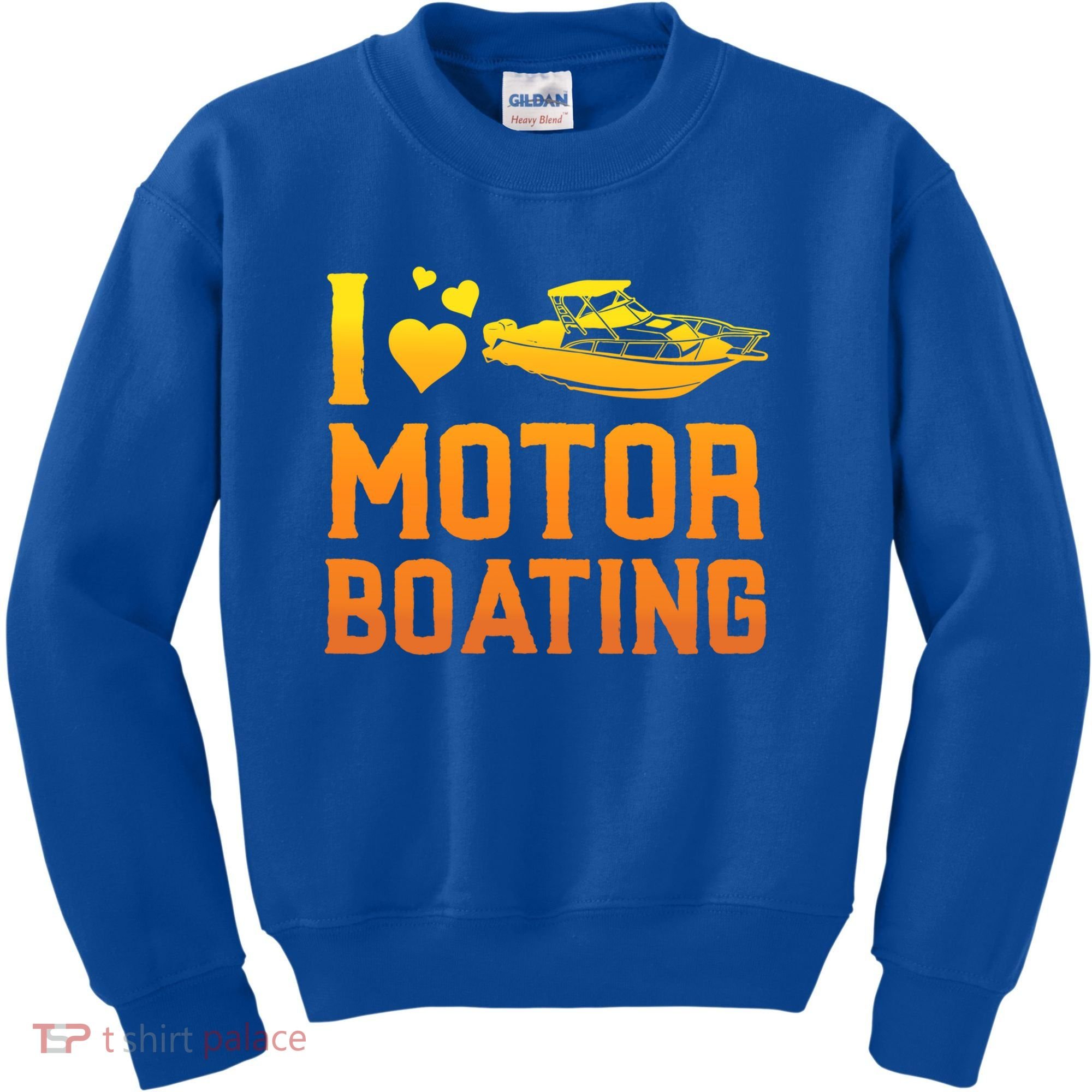 I Love Motor Boating Funny Boater Motor Boating Funny Gift Kids Sweatshirt