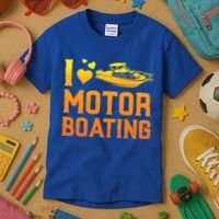 I Love Motor Boating Funny Boater Motor Boating Funny Gift Kids T-Shirt thumb 3