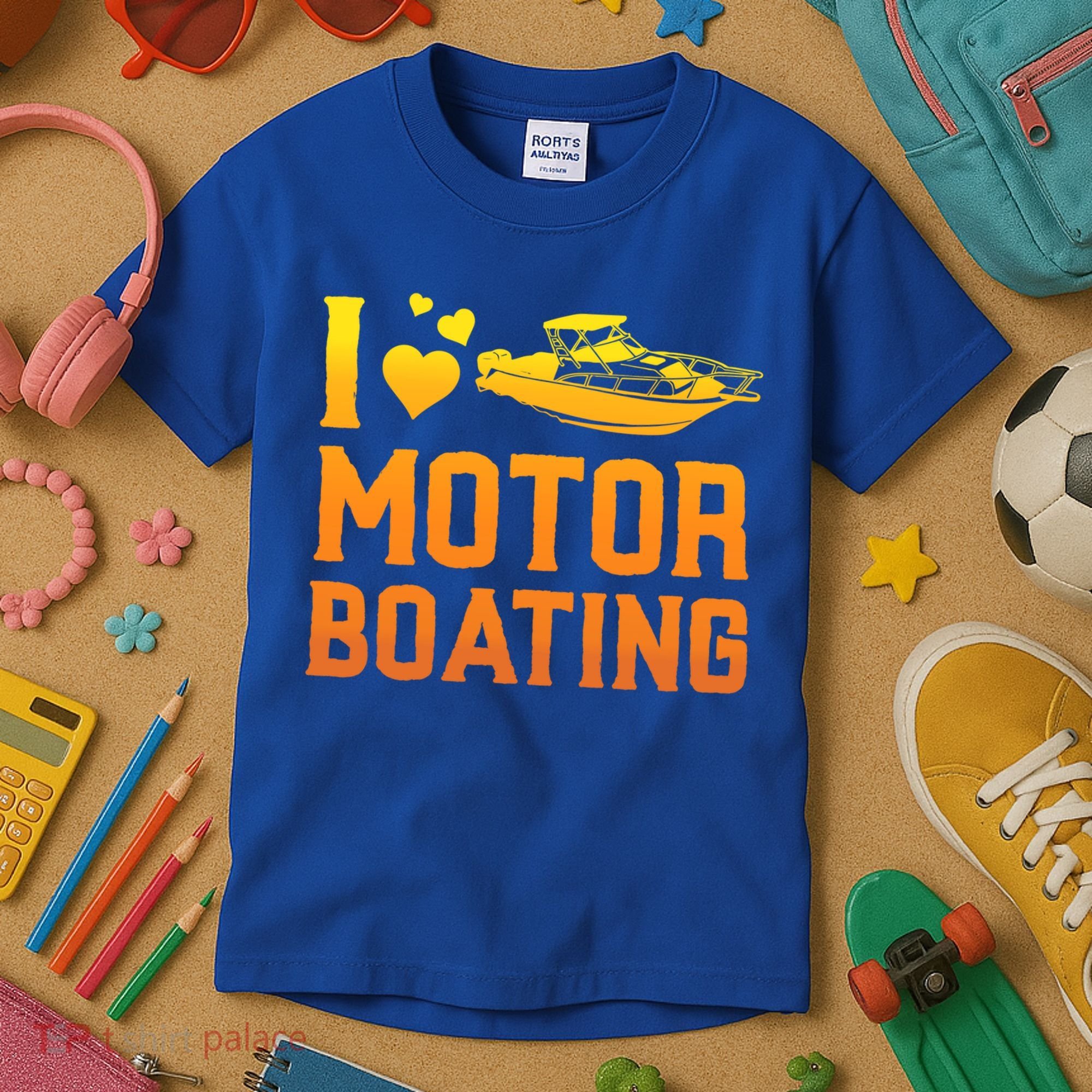 I Love Motor Boating Funny Boater Motor Boating Funny Gift Kids T-Shirt