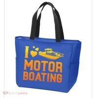 I Love Motor Boating Funny Boater Motor Boating Funny Gift Tote Bag thumb 3