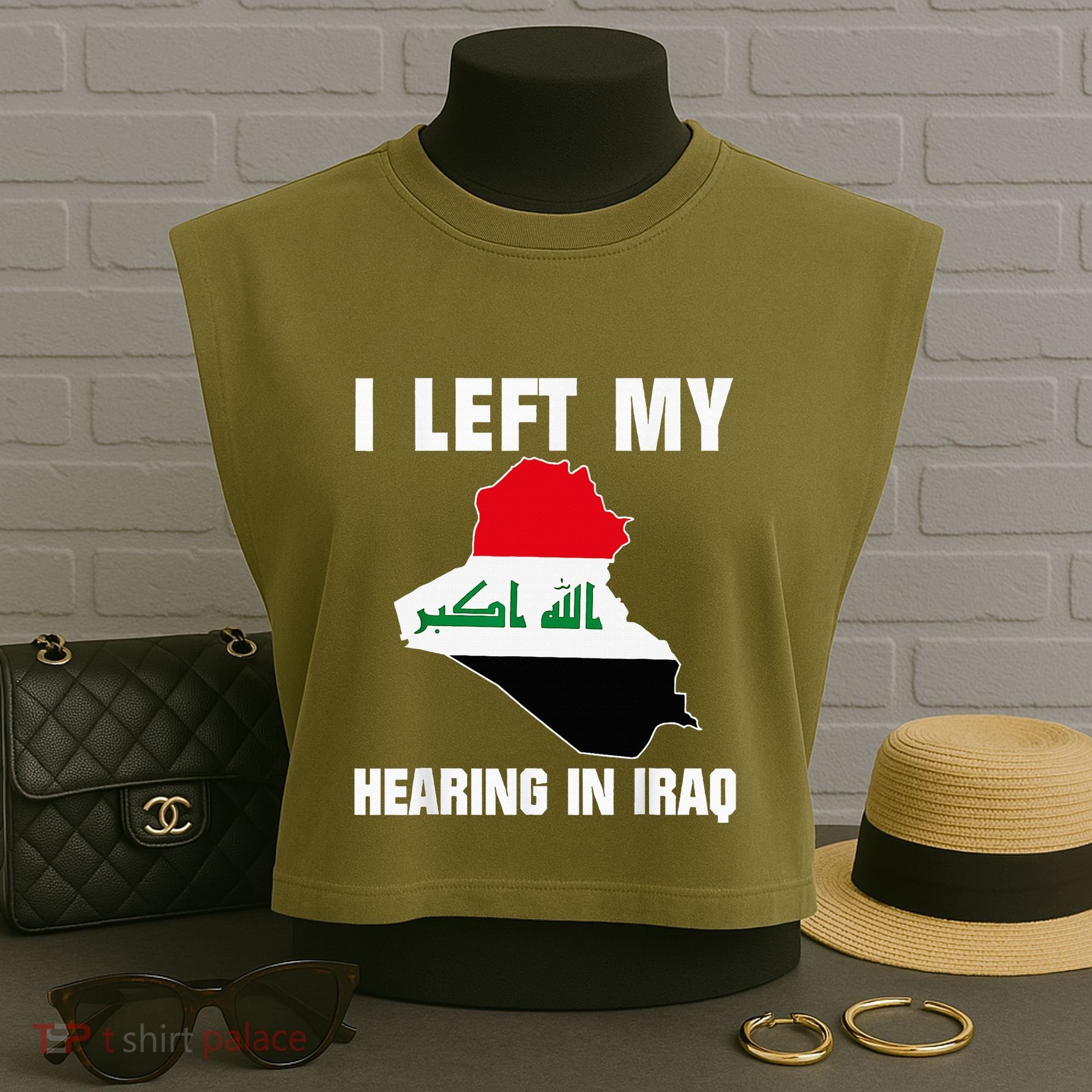 I Left My Hearing In Iraq Garment-Dyed Women's Muscle Tee