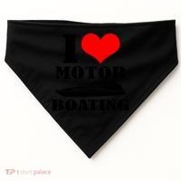 I Love Motor Boating Funny Boating Cool Gift USA-Made Doggie Bandana thumb 0
