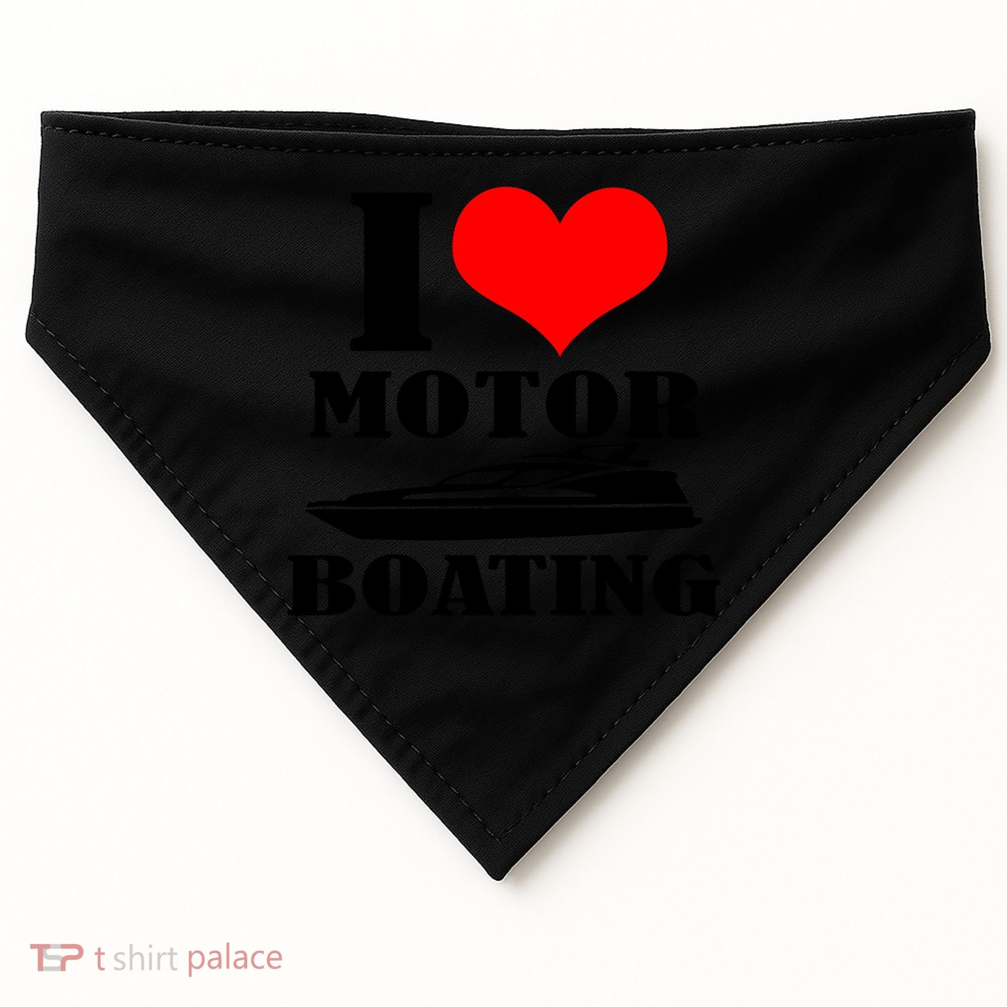 I Love Motor Boating Funny Boating Cool Gift USA-Made Doggie Bandana