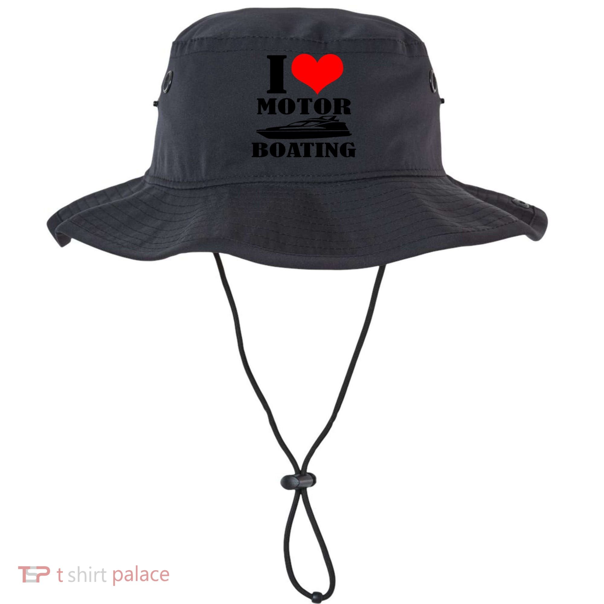 I Love Motor Boating Funny Boating Cool Gift Bucket Hat
