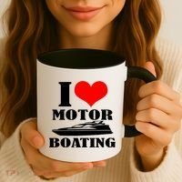 I Love Motor Boating Funny Boating Cool Gift Coffee Mug thumb 3