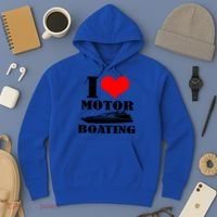 I Love Motor Boating Funny Boating Cool Gift Hoodie thumb 3
