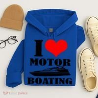 I Love Motor Boating Funny Boating Cool Gift Hoodie thumb 4
