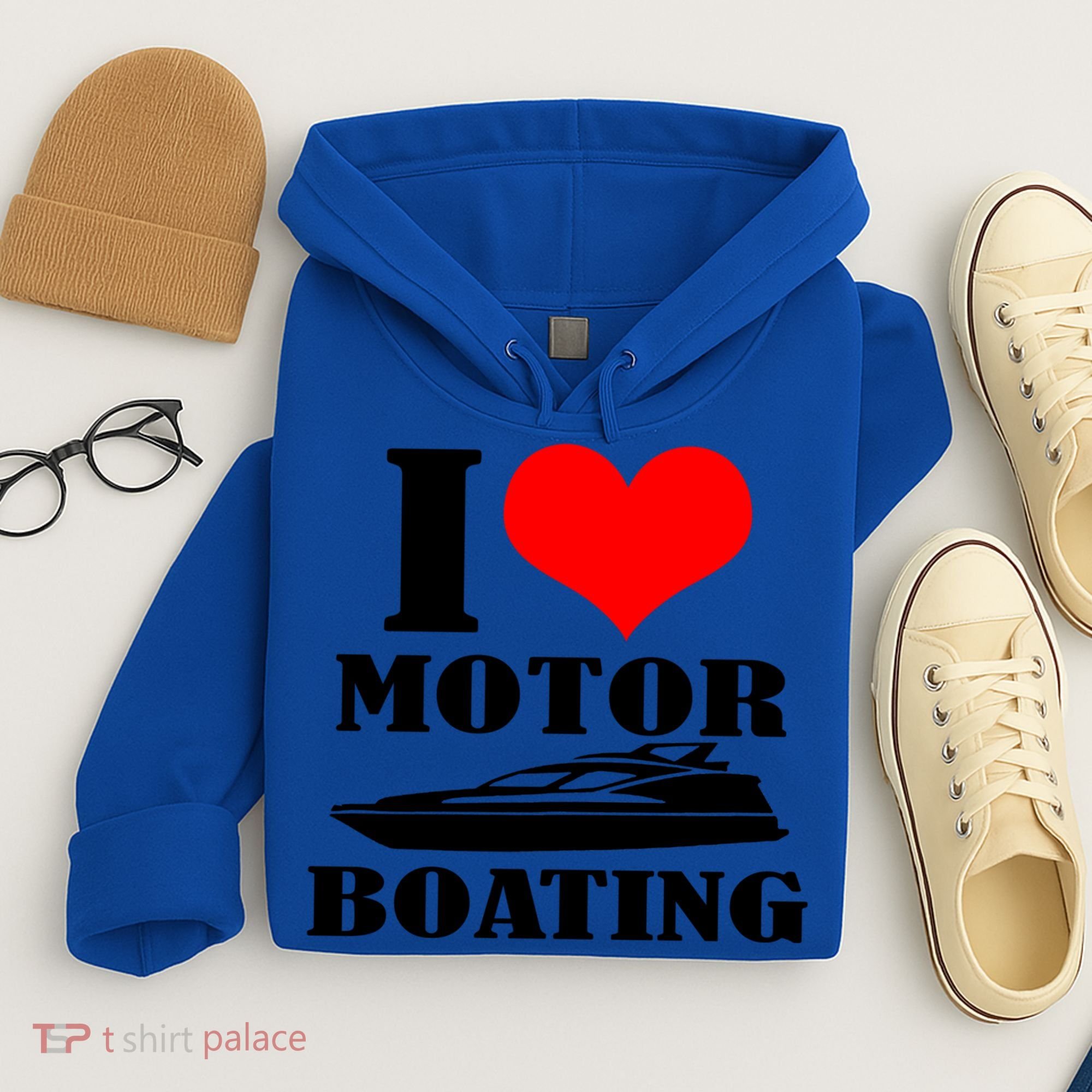 I Love Motor Boating Funny Boating Cool Gift Hoodie