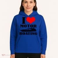 I Love Motor Boating Funny Boating Cool Gift Hoodie thumb 5