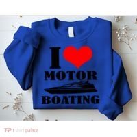 I Love Motor Boating Funny Boating Cool Gift Sweatshirt thumb 2