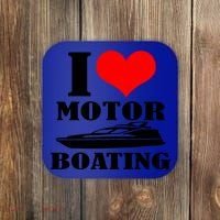 I Love Motor Boating Funny Boating Cool Gift Coaster thumb 0