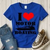 I Love Motor Boating Funny Boating Cool Gift Women's T-Shirt thumb 3
