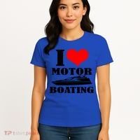 I Love Motor Boating Funny Boating Cool Gift Women's T-Shirt thumb 4