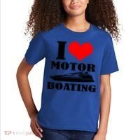I Love Motor Boating Funny Boating Cool Gift Kids T-Shirt thumb 2