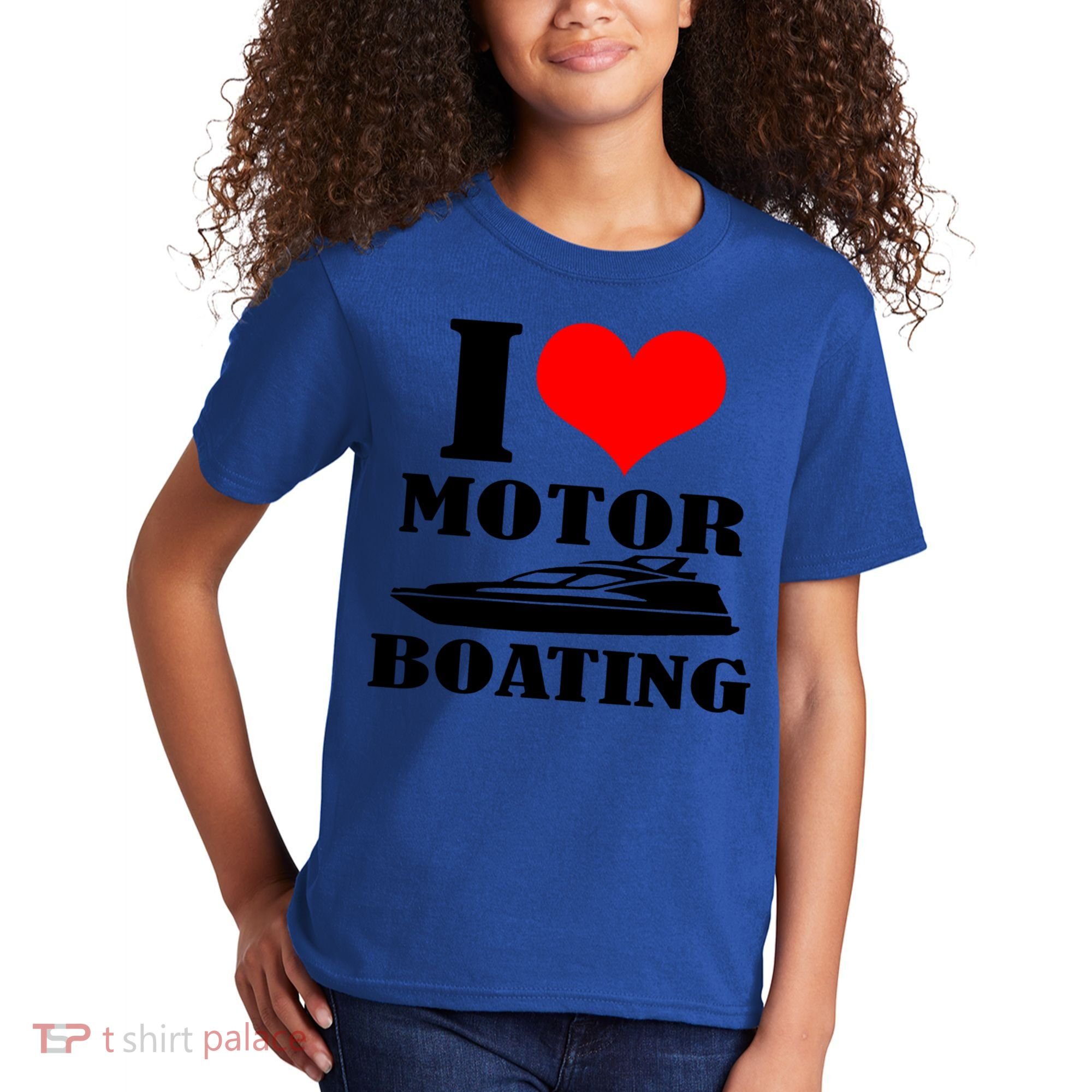 I Love Motor Boating Funny Boating Cool Gift Kids T-Shirt