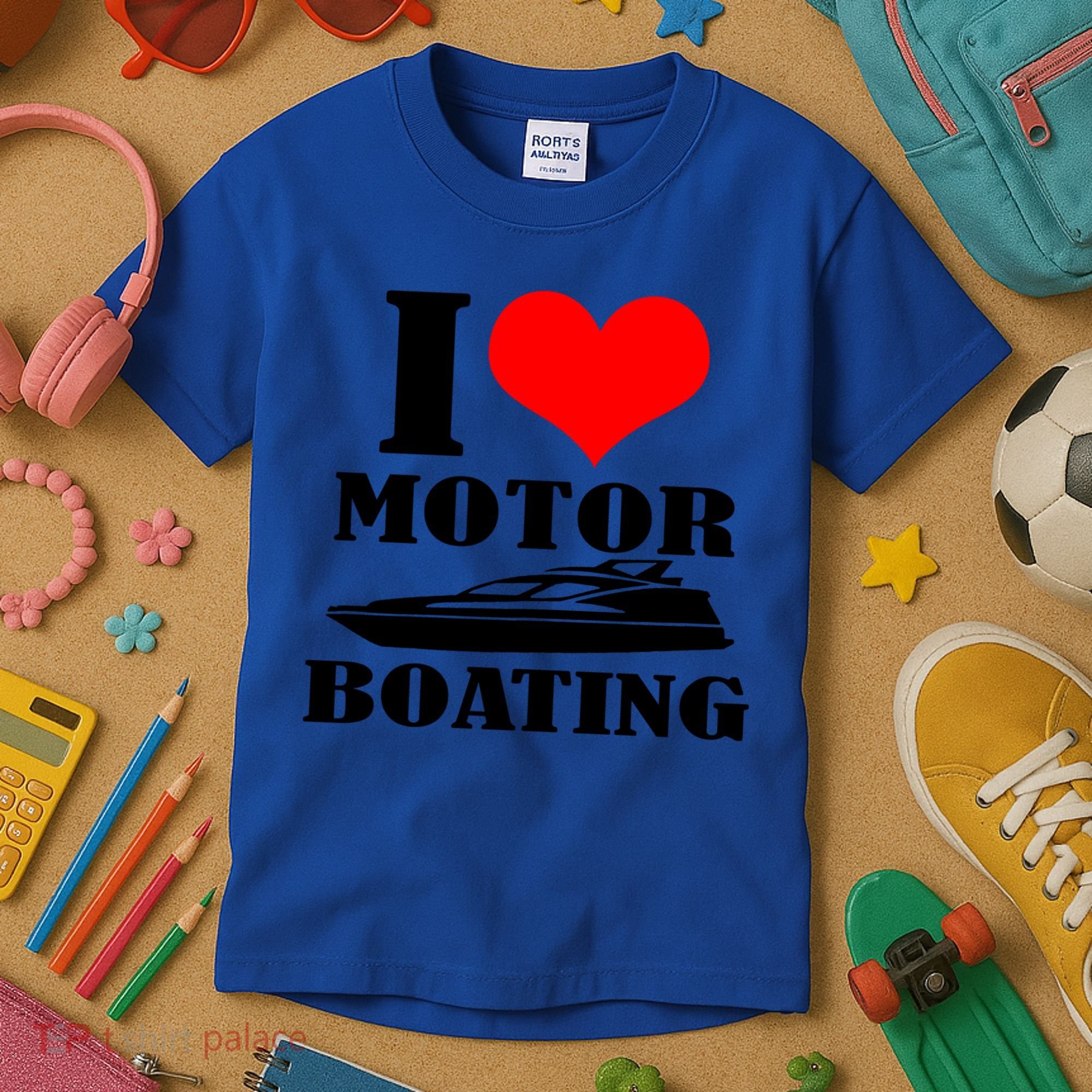 I Love Motor Boating Funny Boating Cool Gift Kids T-Shirt