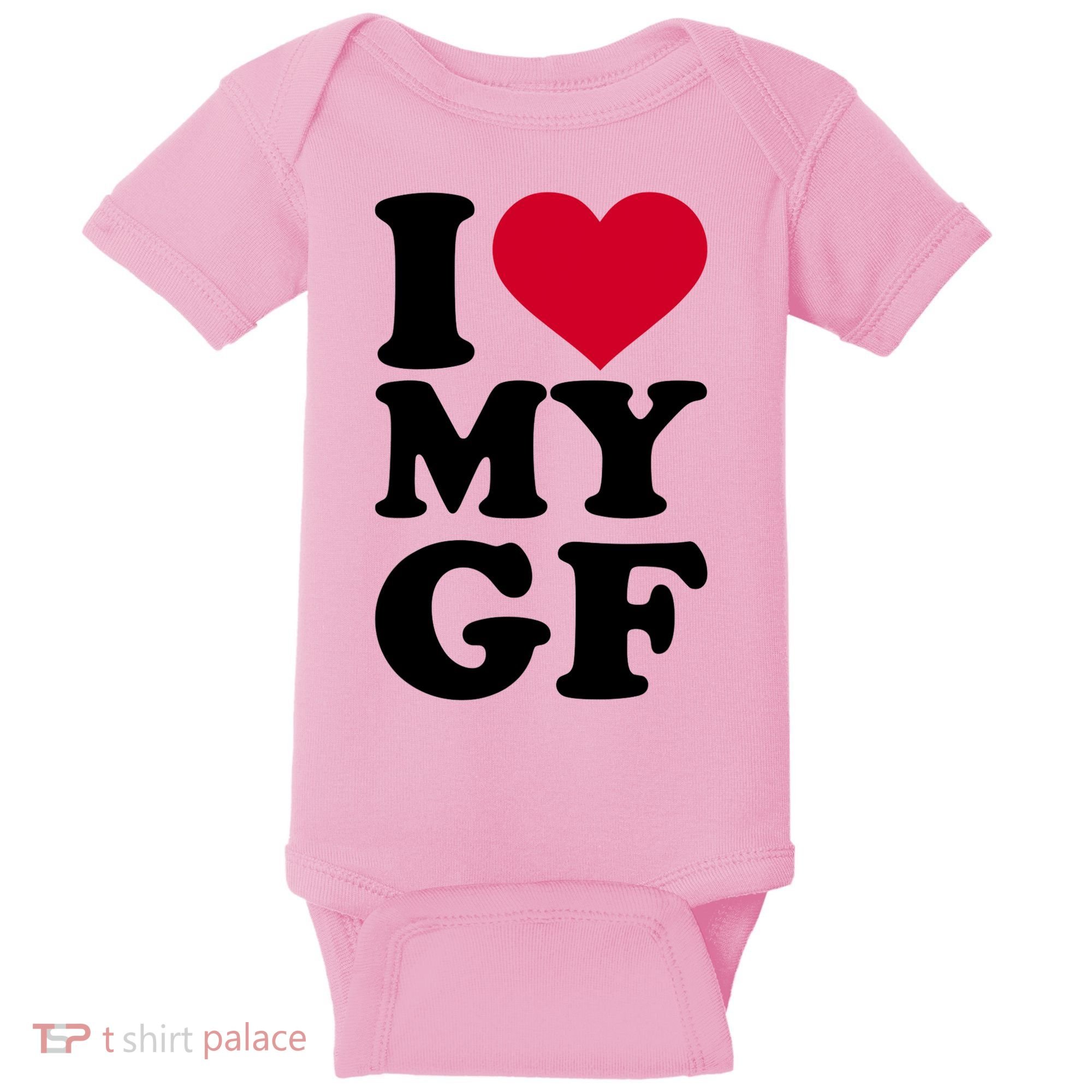 I Love My GF Girlfriend , I Love My GF Baby Bodysuit