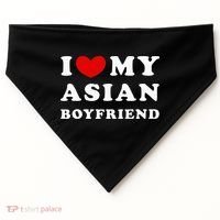 I Love My Asian Boyfriend USA-Made Doggie Bandana thumb 0