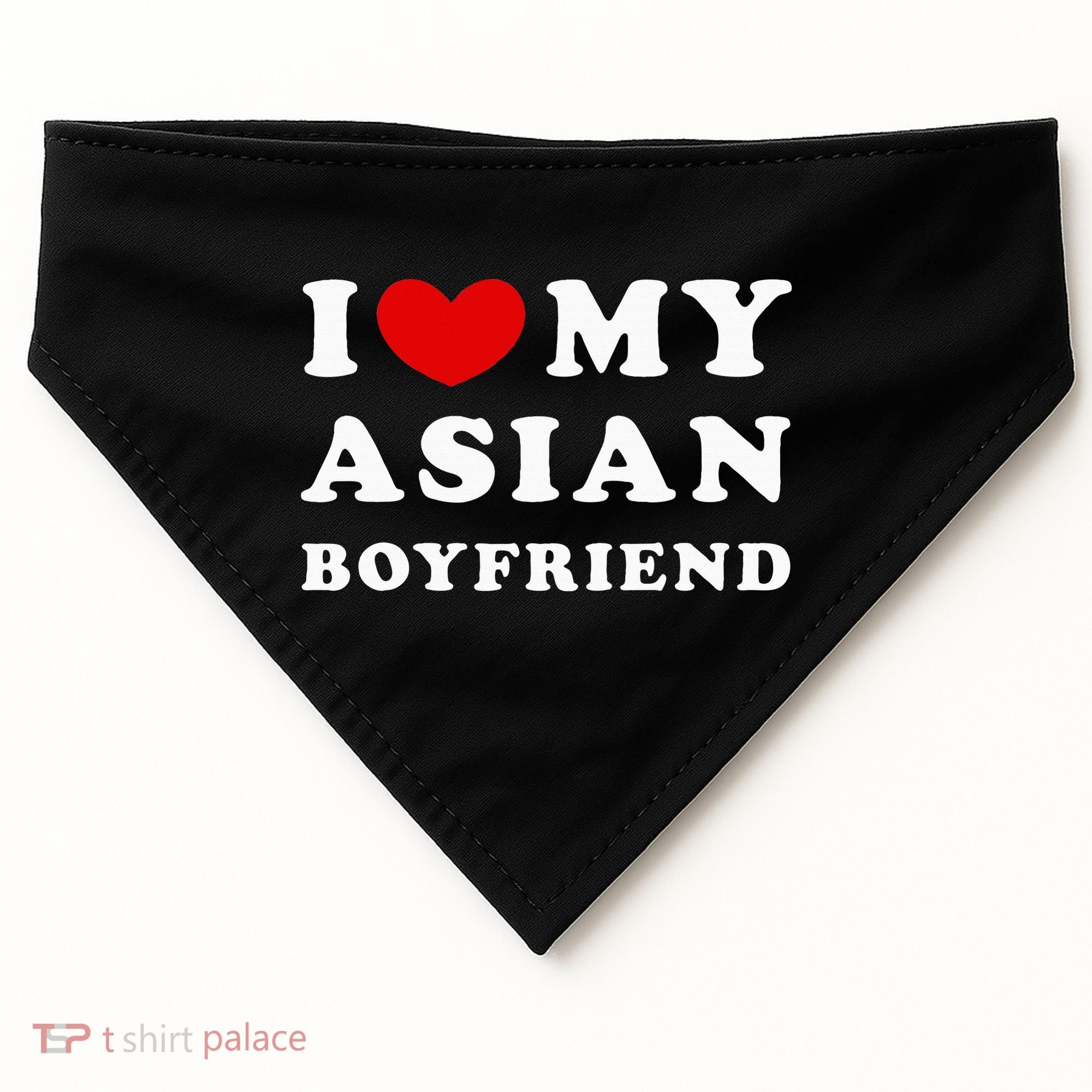 I Love My Asian Boyfriend USA-Made Doggie Bandana