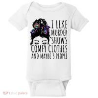 I Like Murder Shows Comfy Clothes And Maybe 3 People Baby Bodysuit thumb 0