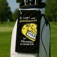 I Lost My Cheeseginity In Kenosha Wisconsin, Meme Funny Golf Towel thumb 2