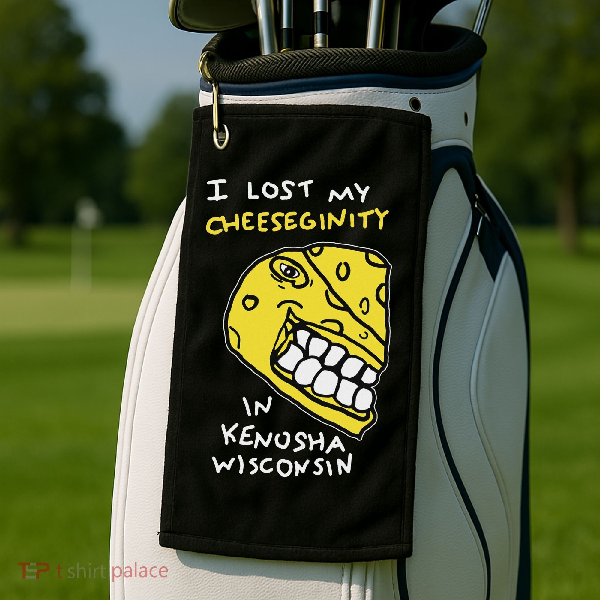 I Lost My Cheeseginity In Kenosha Wisconsin, Meme Funny Golf Towel