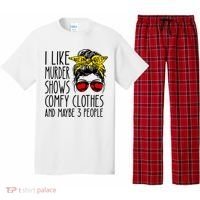 I Like Murder Shows Comfy Clothes And Maybe 3 People Pajama Set thumb 0