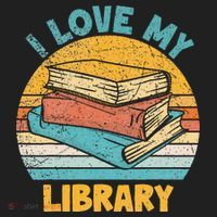 I Love My Library Sunset For Book Lovers Readers Librarian Women's Sweatshirt thumb 2