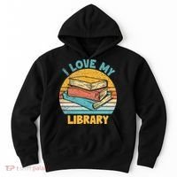 I Love My Library Sunset For Book Lovers Readers Librarian Hoodie thumb 0