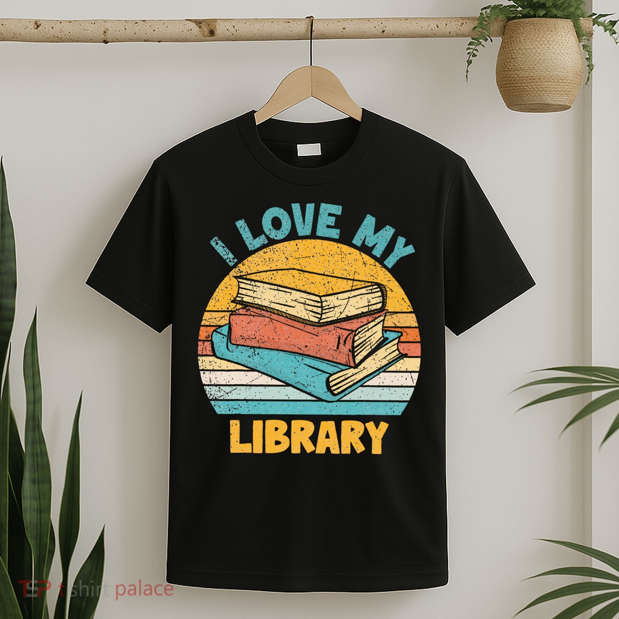 I Love My Library Sunset For Book Lovers Readers Librarian T-Shirt