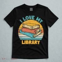 I Love My Library Sunset For Book Lovers Readers Librarian T-Shirt thumb 5