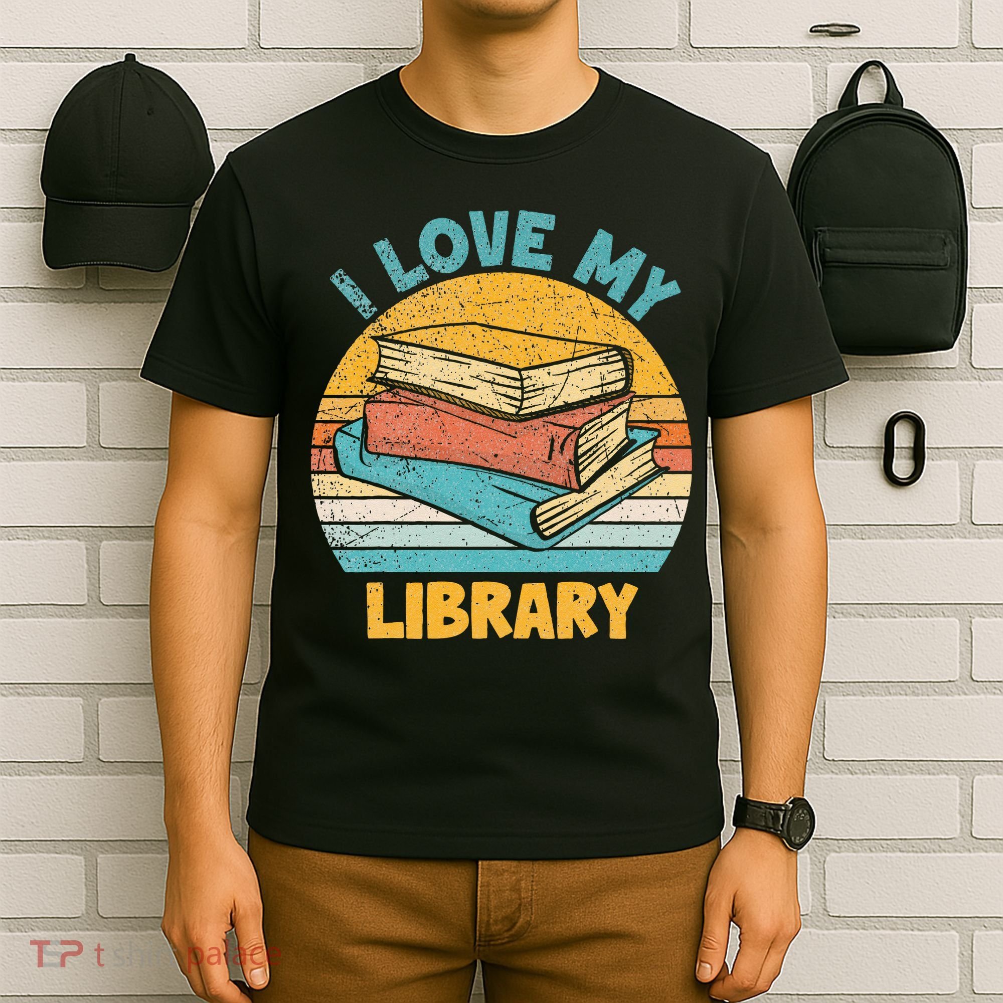 I Love My Library Sunset For Book Lovers Readers Librarian T-Shirt