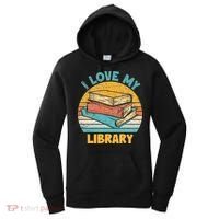 I Love My Library Sunset For Book Lovers Readers Librarian Women's Hoodie thumb 0