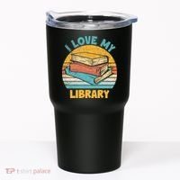 I Love My Library Sunset For Book Lovers Readers Librarian Tumbler thumb 0