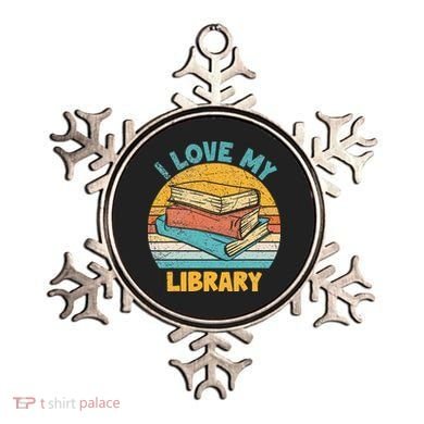 I Love My Library Sunset For Book Lovers Readers Librarian Ornament