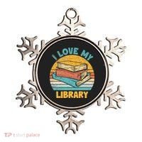 I Love My Library Sunset For Book Lovers Readers Librarian Ornament thumb 0