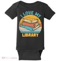 I Love My Library Sunset For Book Lovers Readers Librarian Baby Bodysuit thumb 0