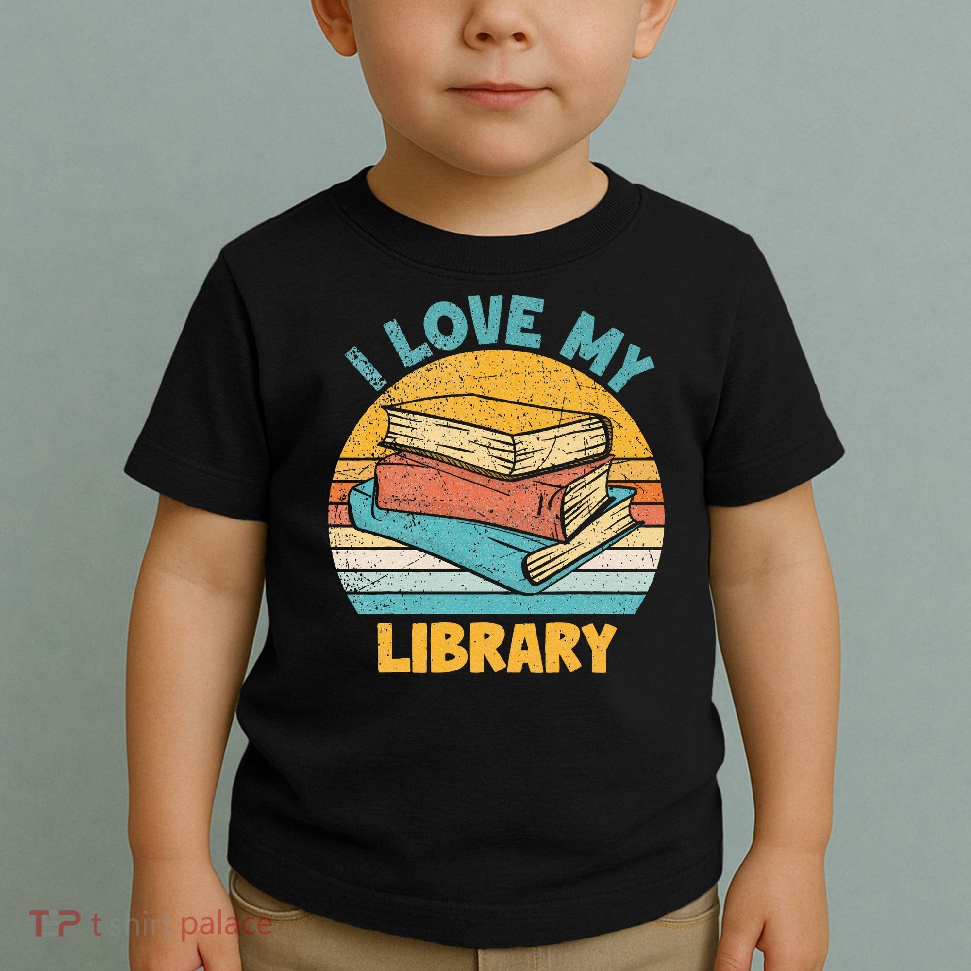 I Love My Library Sunset For Book Lovers Readers Librarian Toddler T-Shirt