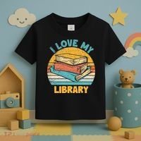 I Love My Library Sunset For Book Lovers Readers Librarian Toddler T-Shirt thumb 3