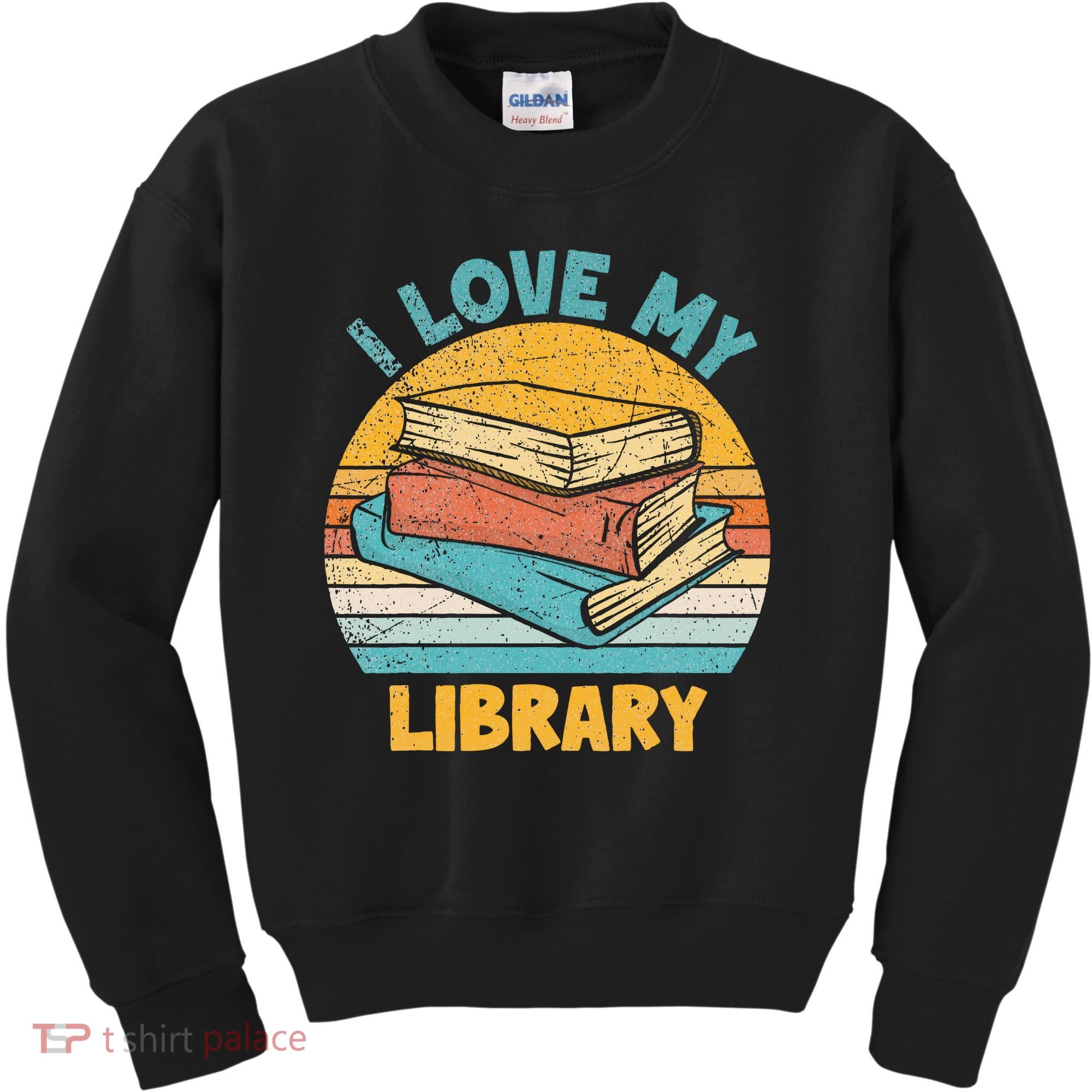 I Love My Library Sunset For Book Lovers Readers Librarian Kids Sweatshirt