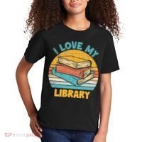 I Love My Library Sunset For Book Lovers Readers Librarian Kids T-Shirt thumb 2