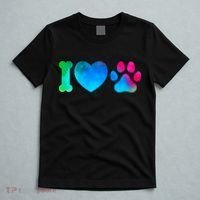 I Love My Dog Paw Print Colorful T-Shirt thumb 5