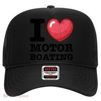 I Love Motor Boating Funny Sailor Sailing Sailboat Graphic Funny Gift Hat thumb 0