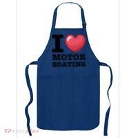 I Love Motor Boating Funny Sailor Sailing Sailboat Graphic Funny Gift Apron thumb 0