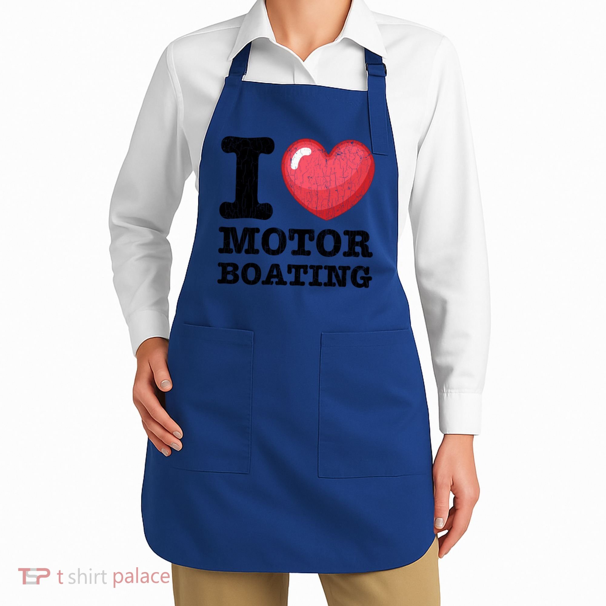 I Love Motor Boating Funny Sailor Sailing Sailboat Graphic Funny Gift Apron