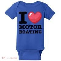 I Love Motor Boating Funny Sailor Sailing Sailboat Graphic Funny Gift Baby Bodysuit thumb 0