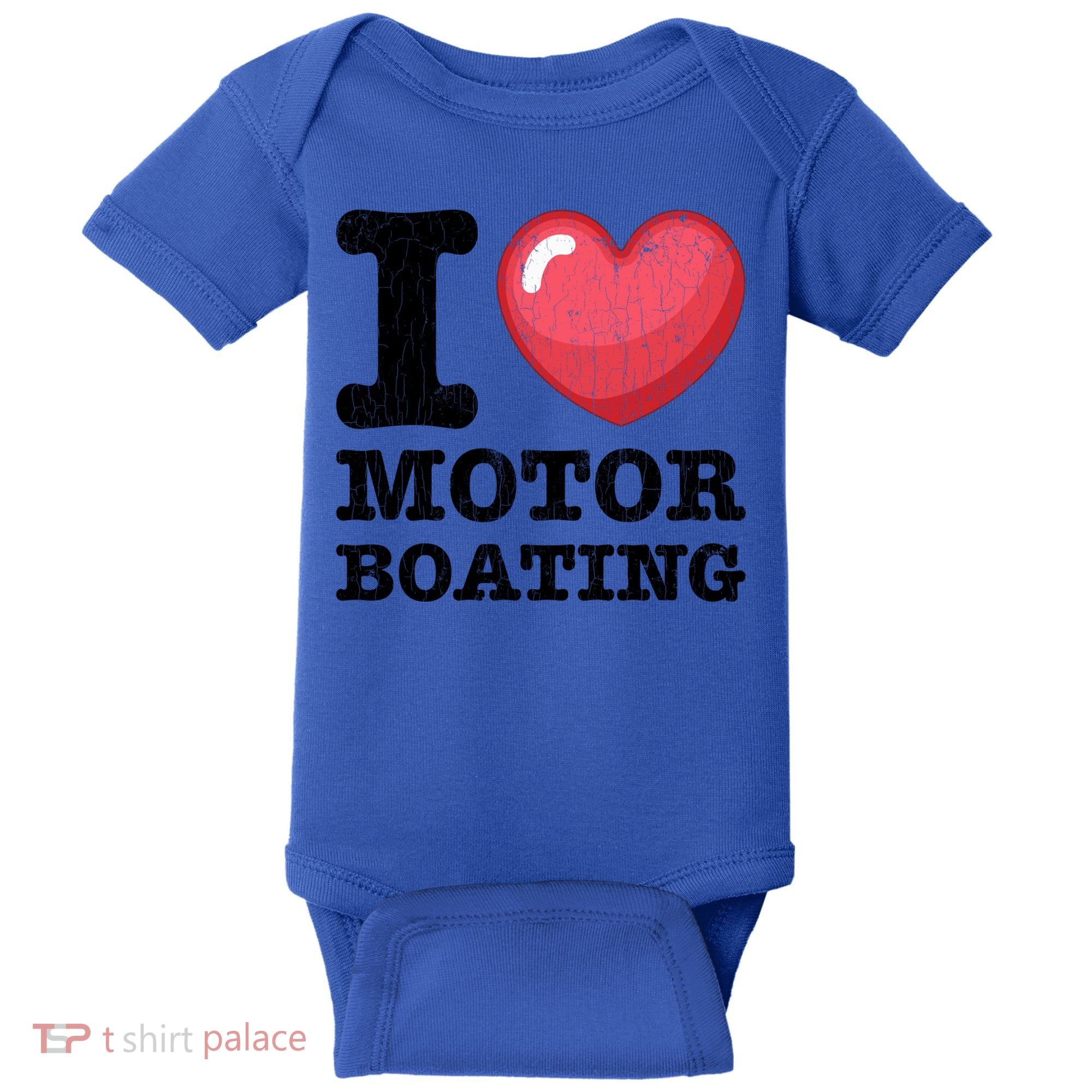 I Love Motor Boating Funny Sailor Sailing Sailboat Graphic Funny Gift Baby Bodysuit